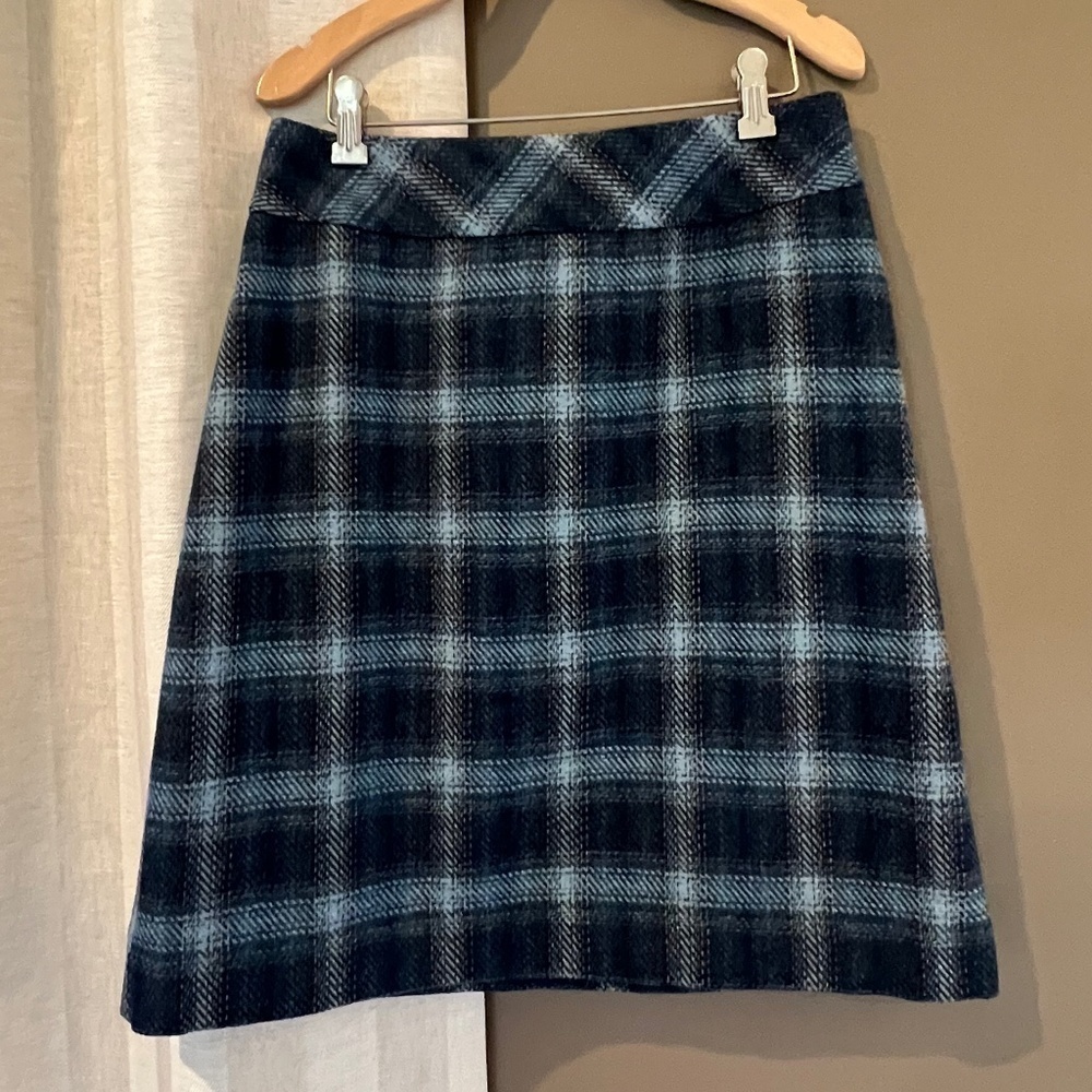 Talbots Women's Blue Plaid Lined Skirt, Academia, Size 6 Petite